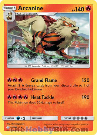 0022 Arcanine Holo Rare Unbroken Bonds