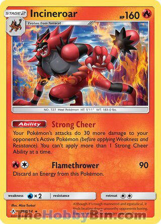 Incineroar Unbroken Bonds Rare #29/214