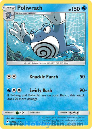Poliwrath #39/214 Rare - Unbroken Bonds Pokemon card