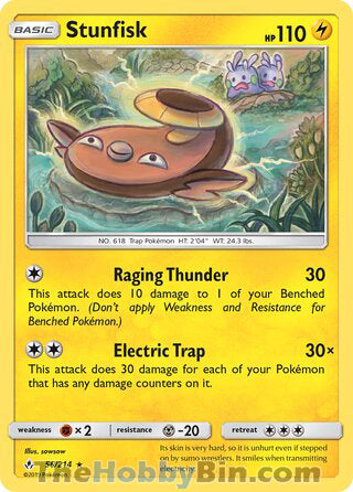 Stunfisk #56/214 Rare - Unbroken Bonds Pokemon card