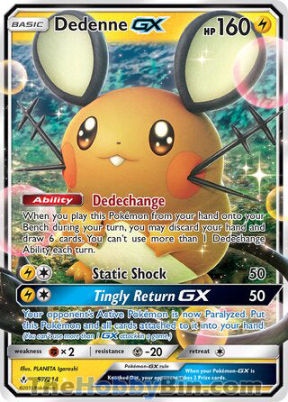 Dedenne GX #57/214 Ultra Rare - Unbroken Bonds Pokemon card