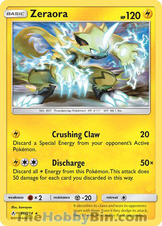 Zeraora #60/214 Rare - Unbroken Bonds Pokemon card