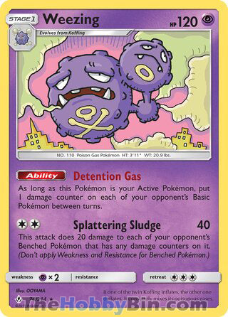 Weezing #74/214 Rare - Unbroken Bonds Pokemon card