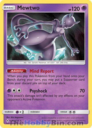 Mewtwo #75/214 Rare - Unbroken Bonds Pokemon card