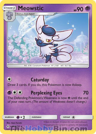 Meowstic #80/214 Rare - Unbroken Bonds Pokemon card