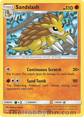 Sandslash #84/214 Rare - Unbroken Bonds Pokemon card