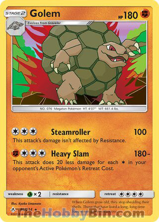 Golem #89/214 Holo Rare - Unbroken Bonds Pokemon card