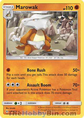 Marowak Unbroken Bonds Rare #91/214