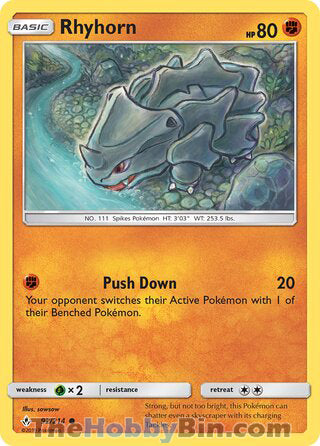 Rhyhorn #92/214 Common - Unbroken Bonds Pokemon card