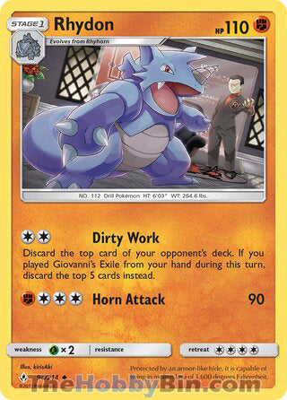 Rhydon #94/214 Uncommon - Unbroken Bonds Pokemon card