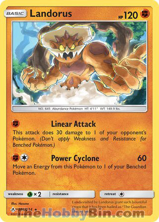 Landorus #103/214 Holo Rare - Unbroken Bonds Pokemon card