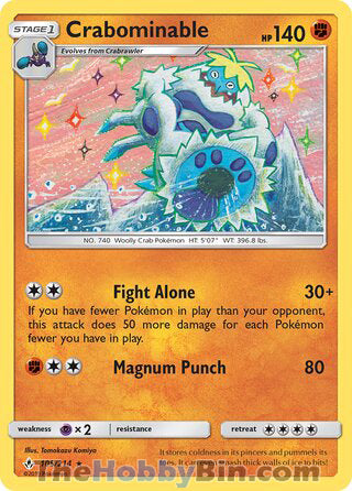 Crabominable #105/214 Rare - Unbroken Bonds Pokemon card
