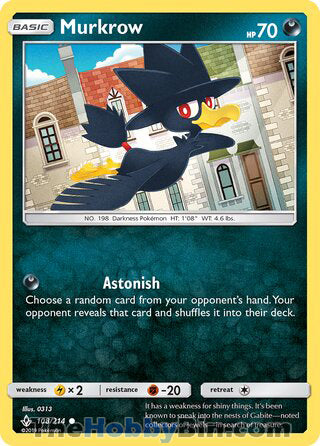 Murkrow #108/214 Common - Unbroken Bonds Pokemon card