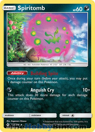 Spiritomb #112/214 Holo Rare - Unbroken Bonds Pokemon card
