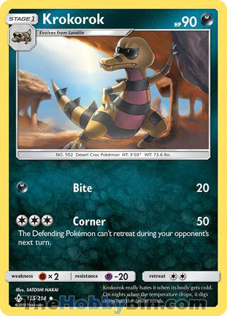 Krokorok #115/214 Uncommon - Unbroken Bonds Pokemon card