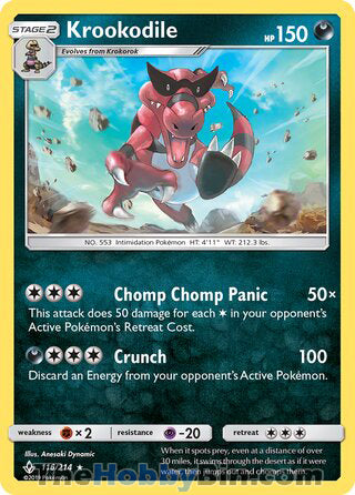 Krookodile #116/214 Rare - Unbroken Bonds Pokemon card
