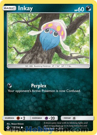 Inkay #118/214 Common - Unbroken Bonds Pokemon card