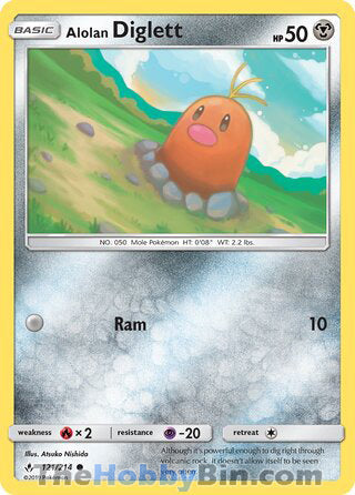 Alolan Diglett #121/214 Common - Unbroken Bonds Pokemon card