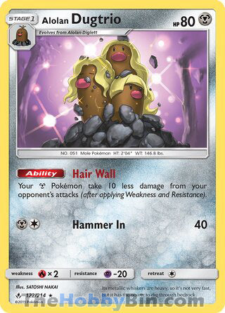 Alolan Dugtrio #122/214 Rare - Unbroken Bonds Pokemon card