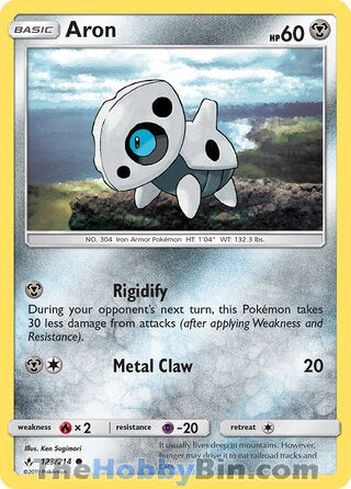 Aron #123/214 Common - Unbroken Bonds Pokemon card