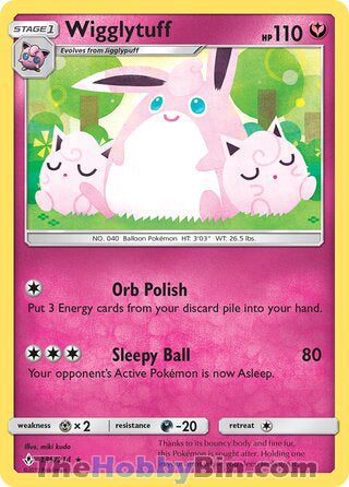 Wigglytuff Unbroken Bonds Rare #135/214