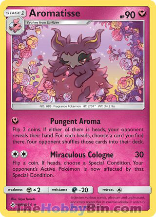 Aromatisse #142/214 Rare - Unbroken Bonds Pokemon card