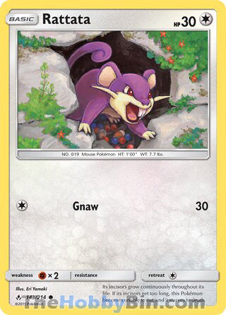 Rattata #143/214 Common - Unbroken Bonds Pokemon card