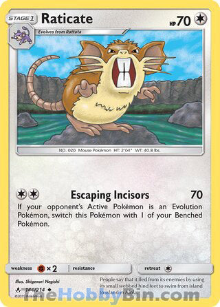 Raticate #144/214 Uncommon - Unbroken Bonds Pokemon card
