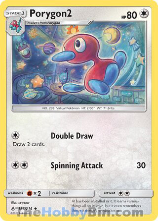 Porygon2 #156/214 Uncommon - Unbroken Bonds Pokemon card