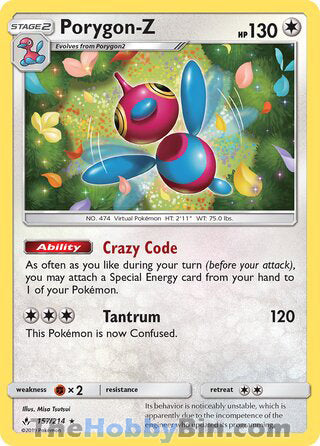 Porygon-Z #157/214 Holo Rare - Unbroken Bonds Pokemon card