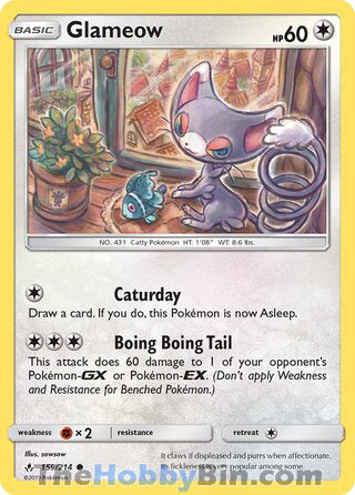 Glameow #159/214 Common - Unbroken Bonds Pokemon card
