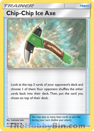 Chip-Chip Ice Axe #165/214 Uncommon - Unbroken Bonds Pokemon card