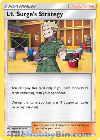 Lt. Surge's Strategy #178/214 Uncommon - Unbroken Bonds Pokemon card