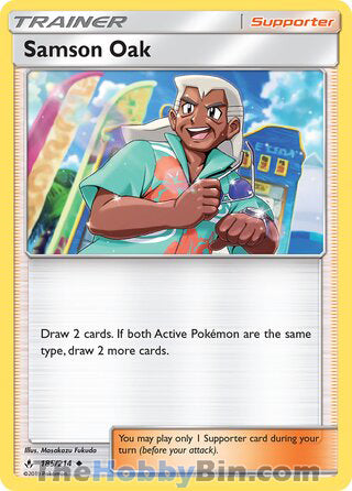 Samson Oak #185/214 Uncommon - Unbroken Bonds Pokemon card