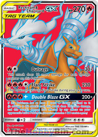 Reshiram & Charizard GX #194/214 Ultra Rare - Unbroken Bonds Pokemon card