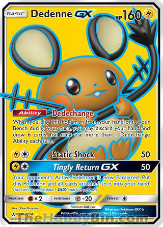 Dedenne GX #195/214 Ultra Rare - Unbroken Bonds Pokemon card