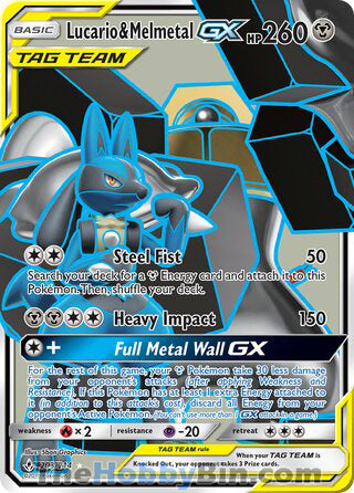 Lucario & Melmetal GX #203/214 Ultra Rare - Unbroken Bonds Pokemon card