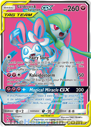 Gardevoir & Sylveon GX #204/214 Ultra Rare - Unbroken Bonds Pokemon card