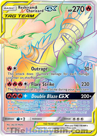 Reshiram & Charizard GX #217 Secret Rare