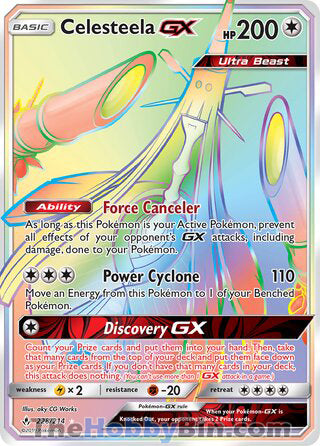 Celesteela GX #228/214 Secret Rare - Unbroken Bonds Pokemon card
