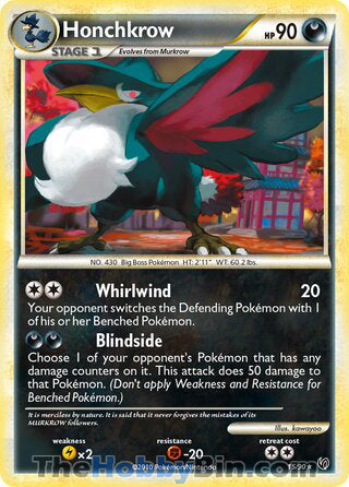 Honchkrow #15/90 Rare - Undaunted Pokemon card