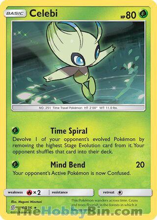 Celebi #4/236 Holo Rare - Unified Minds Pokemon card