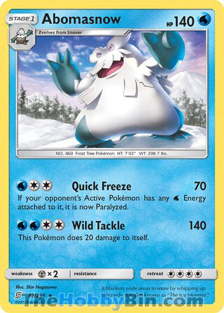 Abomasnow #42/236 Rare - Unified Minds Pokemon card
