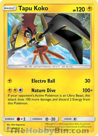 Tapu Koko Unified Minds Holo Rare #69/236