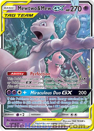 Mewtwo & Mew GX #71/236 Ultra Rare - Unified Minds Pokemon card