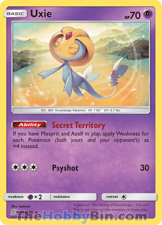 Uxie #83/236 Holo Rare - Unified Minds Pokemon card