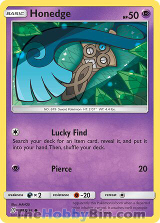 Honedge #92/236 Common - Unified Minds Pokemon card