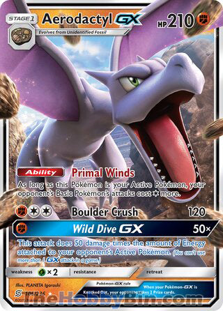 Aerodactyl GX #106/236 Ultra Rare - Unified Minds Pokemon card