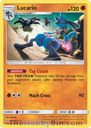 Lucario #117/236 Rare - Unified Minds Pokemon card