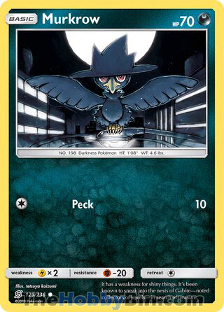 Murkrow #129/236 Common - Unified Minds Pokemon card